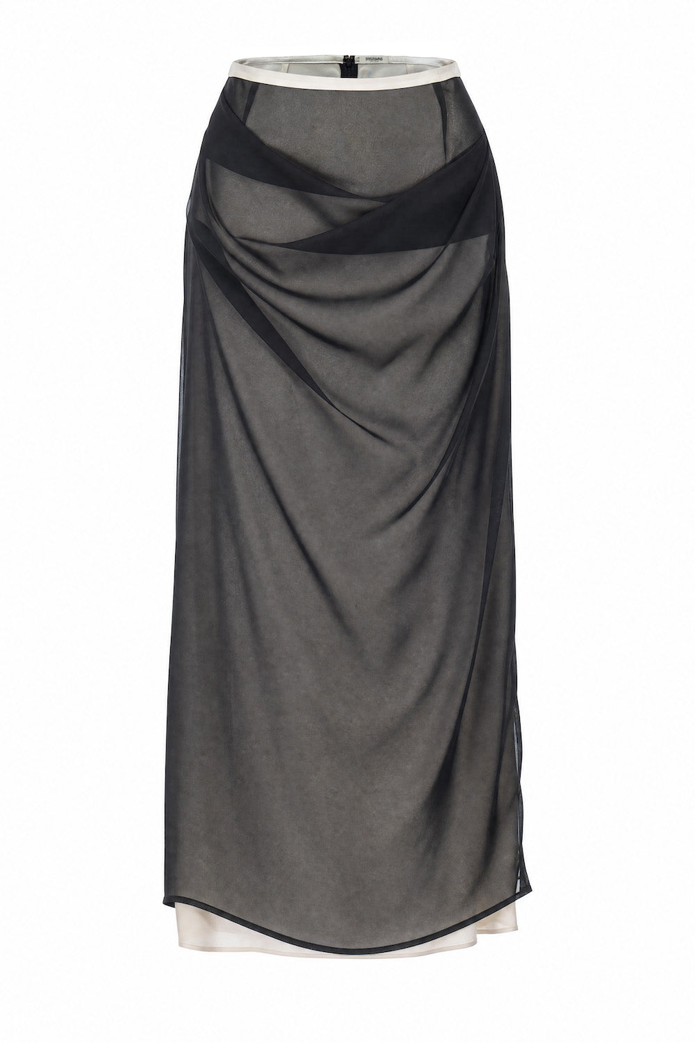 SATIN & SHEER LAYERED SKIRT - FETICO
