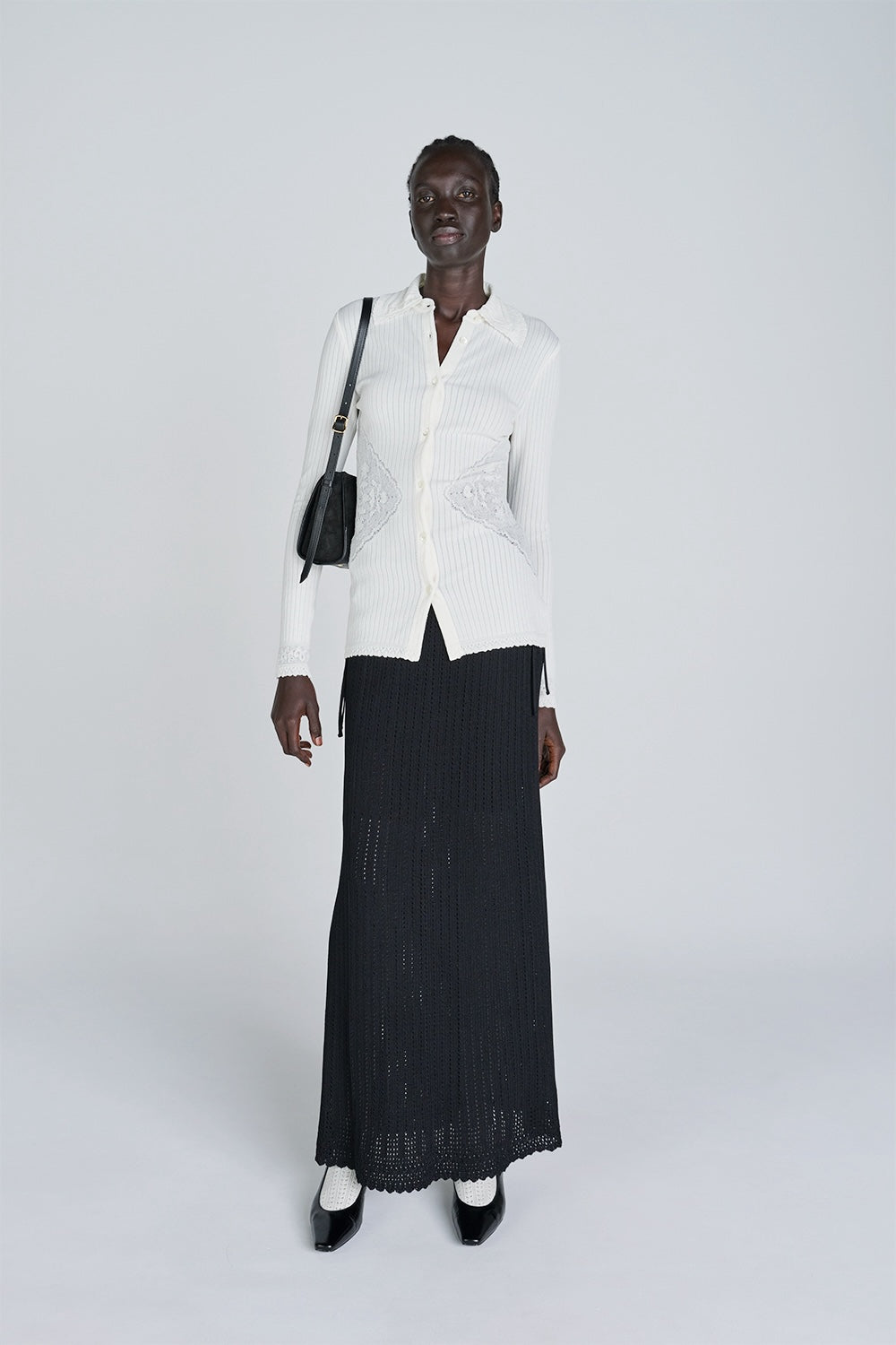 LACE KNIT LONG SKIRT - FETICO