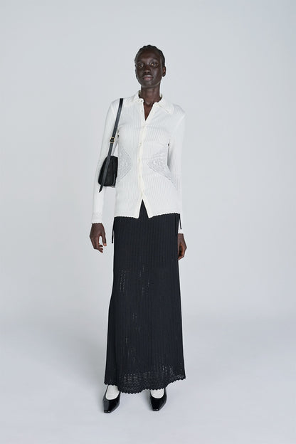 LACE KNIT LONG SKIRT - FETICO