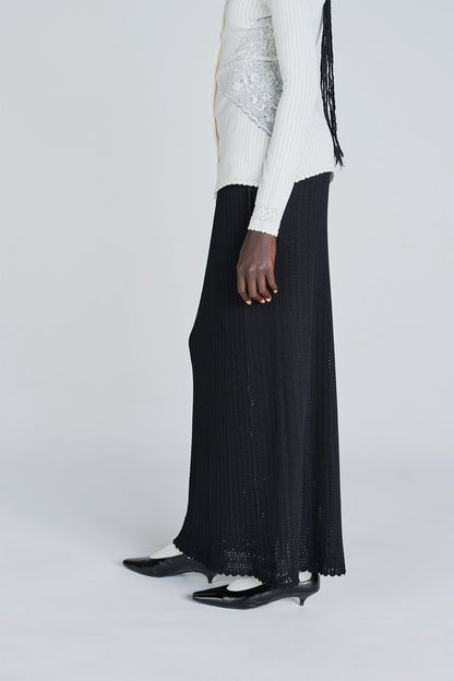 LACE KNIT LONG SKIRT - FETICO