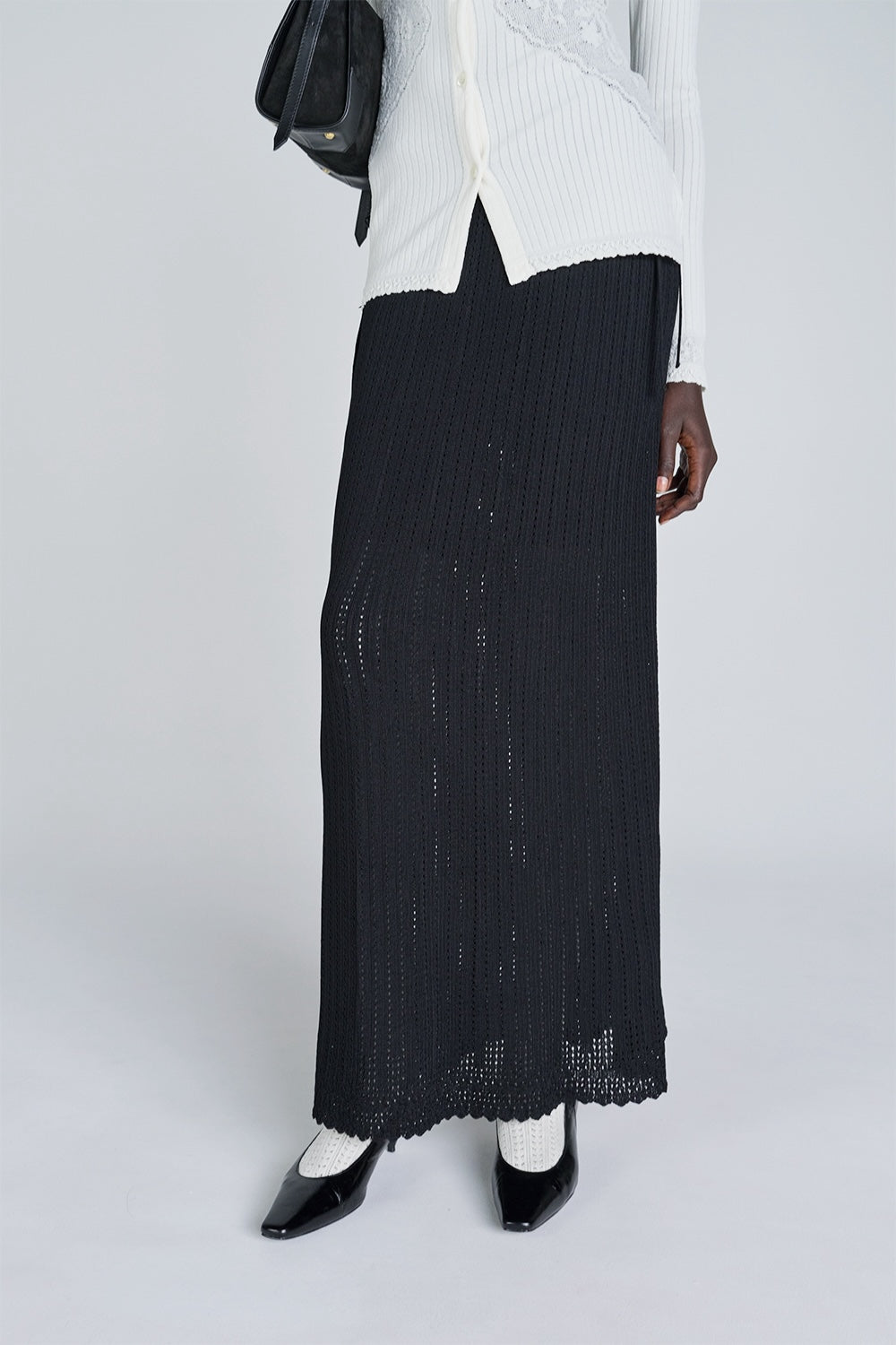 LACE KNIT LONG SKIRT - FETICO