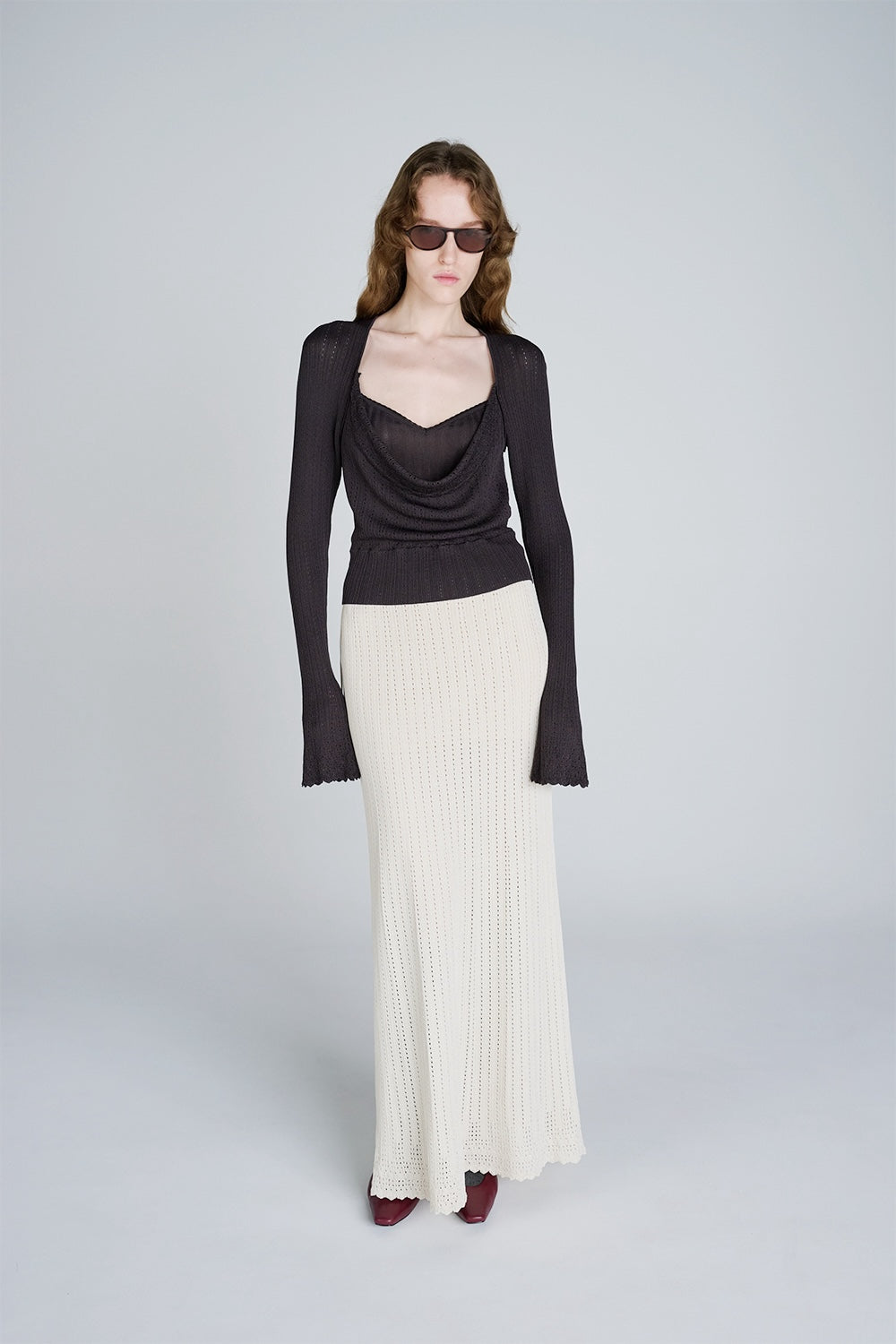 LACE KNIT LONG SKIRT - FETICO