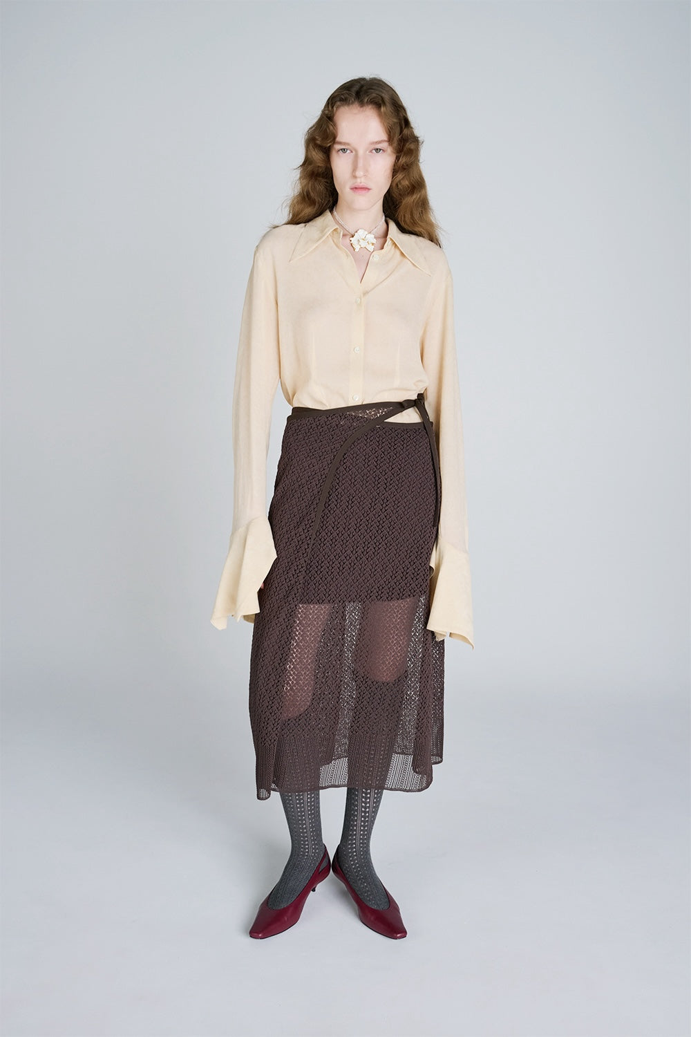 LACE KNIT WRAP SKIRT - FETICO