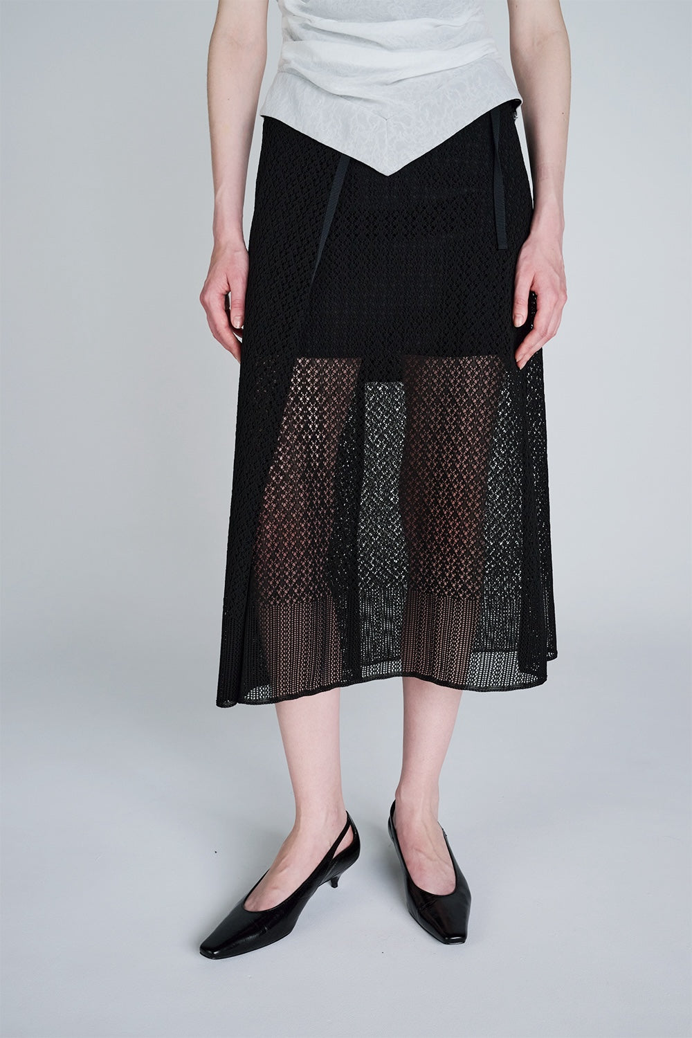 LACE KNIT WRAP SKIRT - FETICO