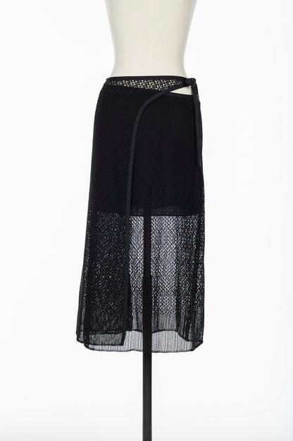 LACE KNIT WRAP SKIRT - FETICO