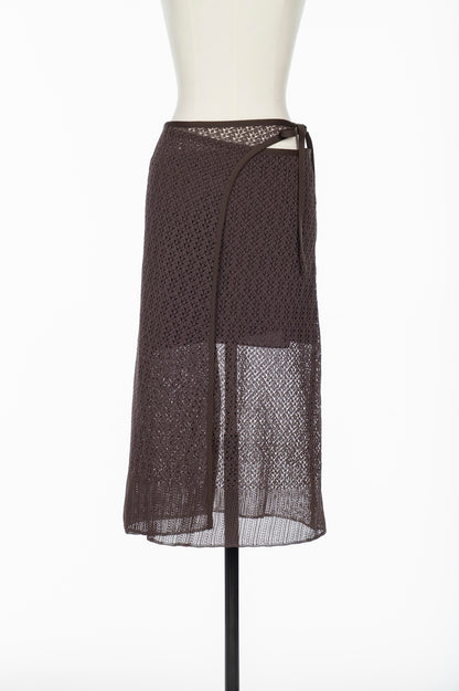 LACE KNIT WRAP SKIRT - FETICO