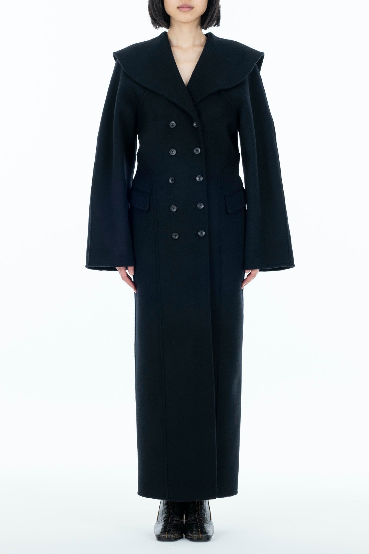 SAILOR COLLAR WOOL COAT - FETICO