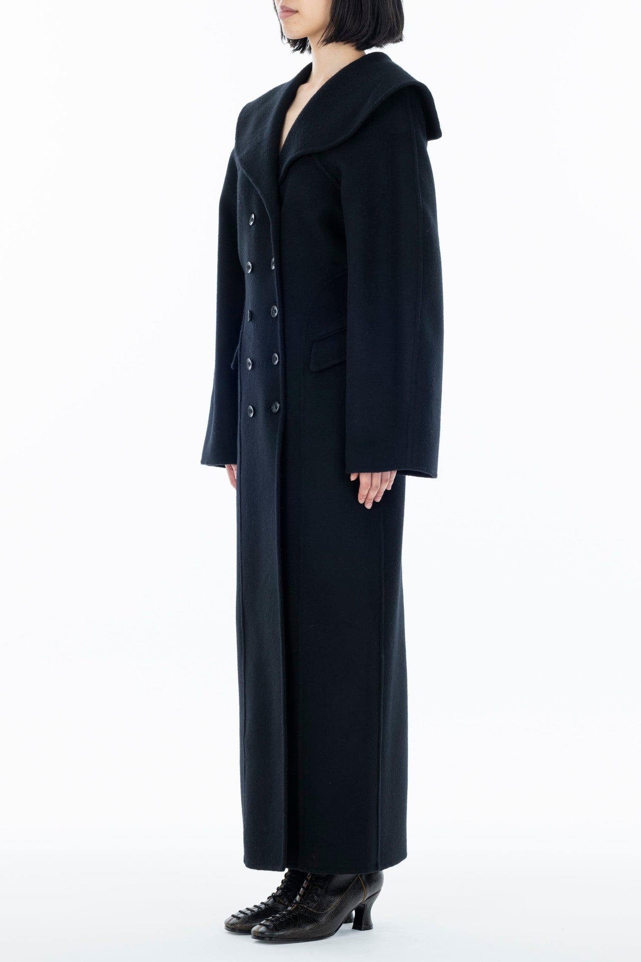 SAILOR COLLAR WOOL COAT - FETICO