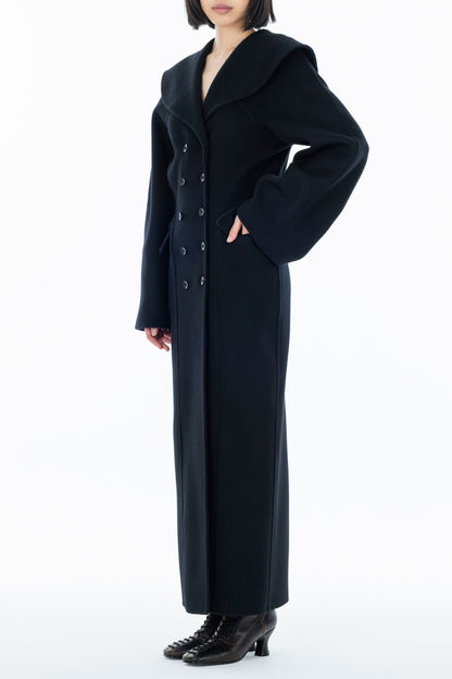 SAILOR COLLAR WOOL COAT - FETICO