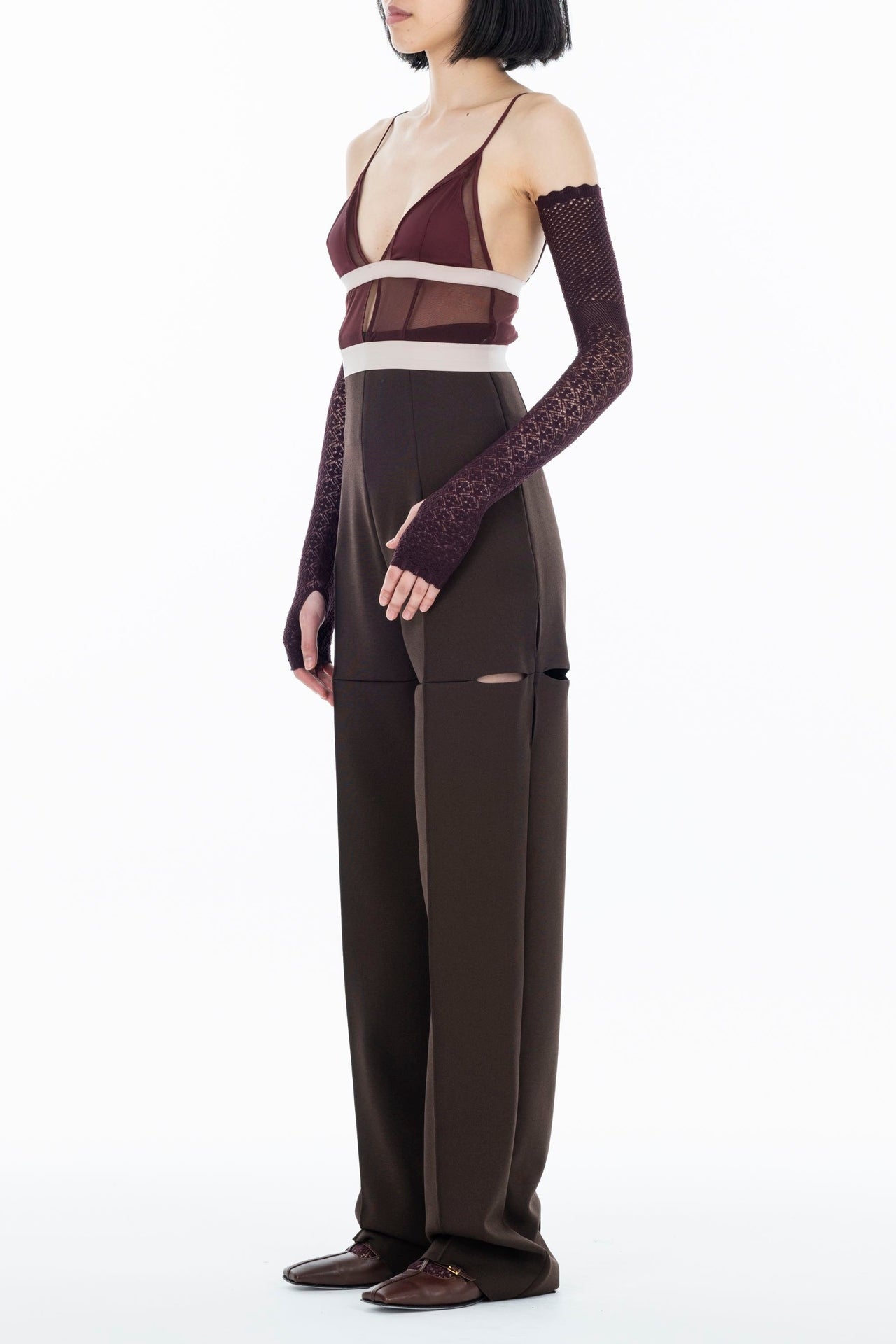 KNITTED SLIT TROUSERS - FETICO