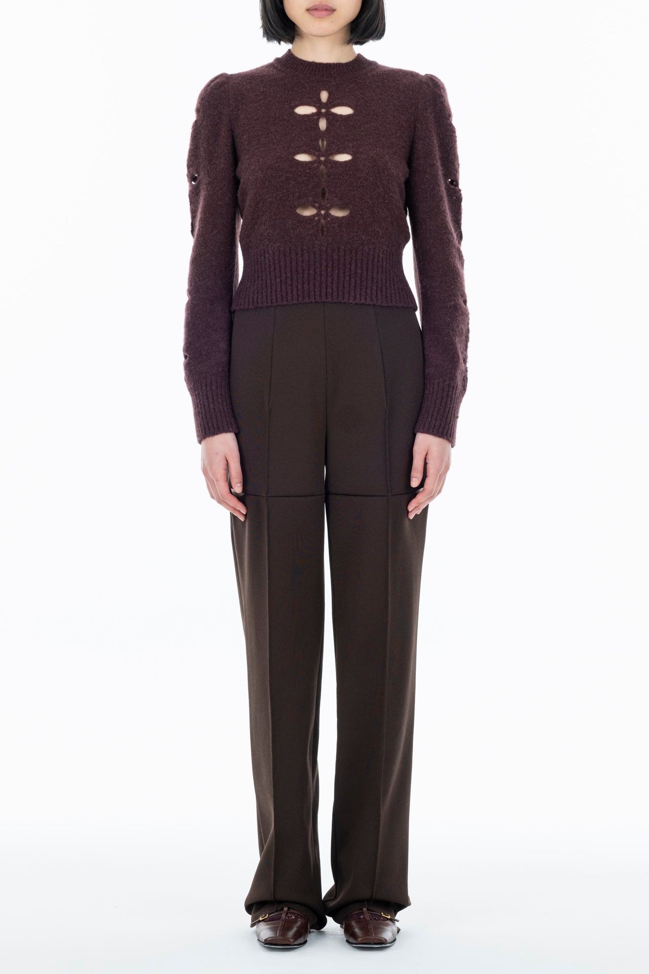 KNITTED SLIT TROUSERS - FETICO