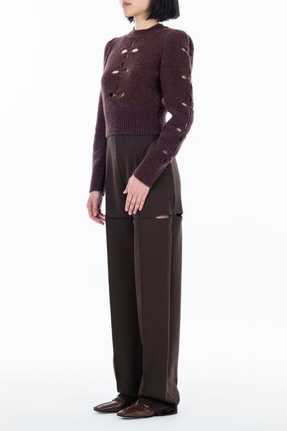 KNITTED SLIT TROUSERS - FETICO