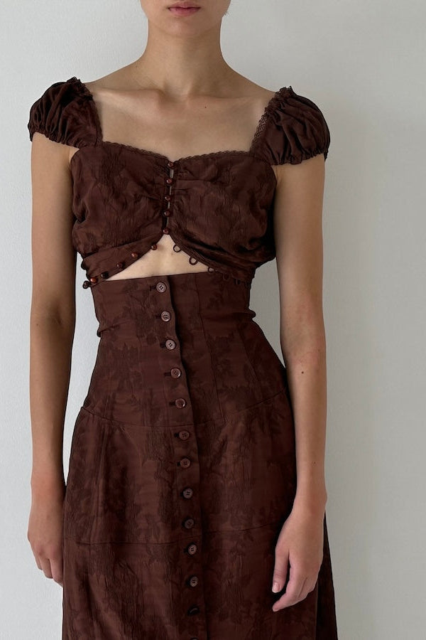 ROSE JACQUARD MAXI SKIRT - FETICO