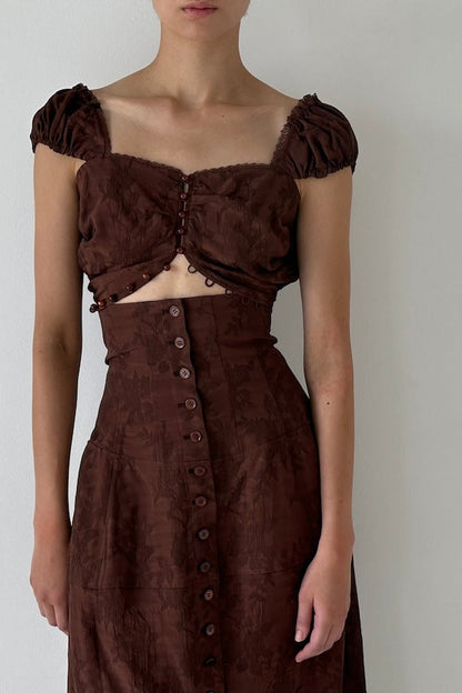 ROSE JACQUARD MAXI SKIRT - FETICO