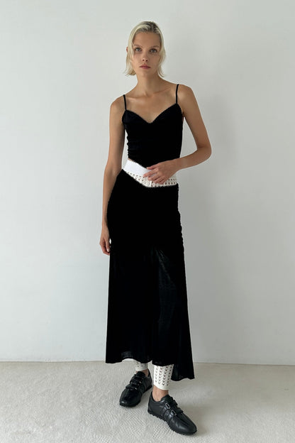 VELVET TULLE GATHERED SKIRT - FETICO