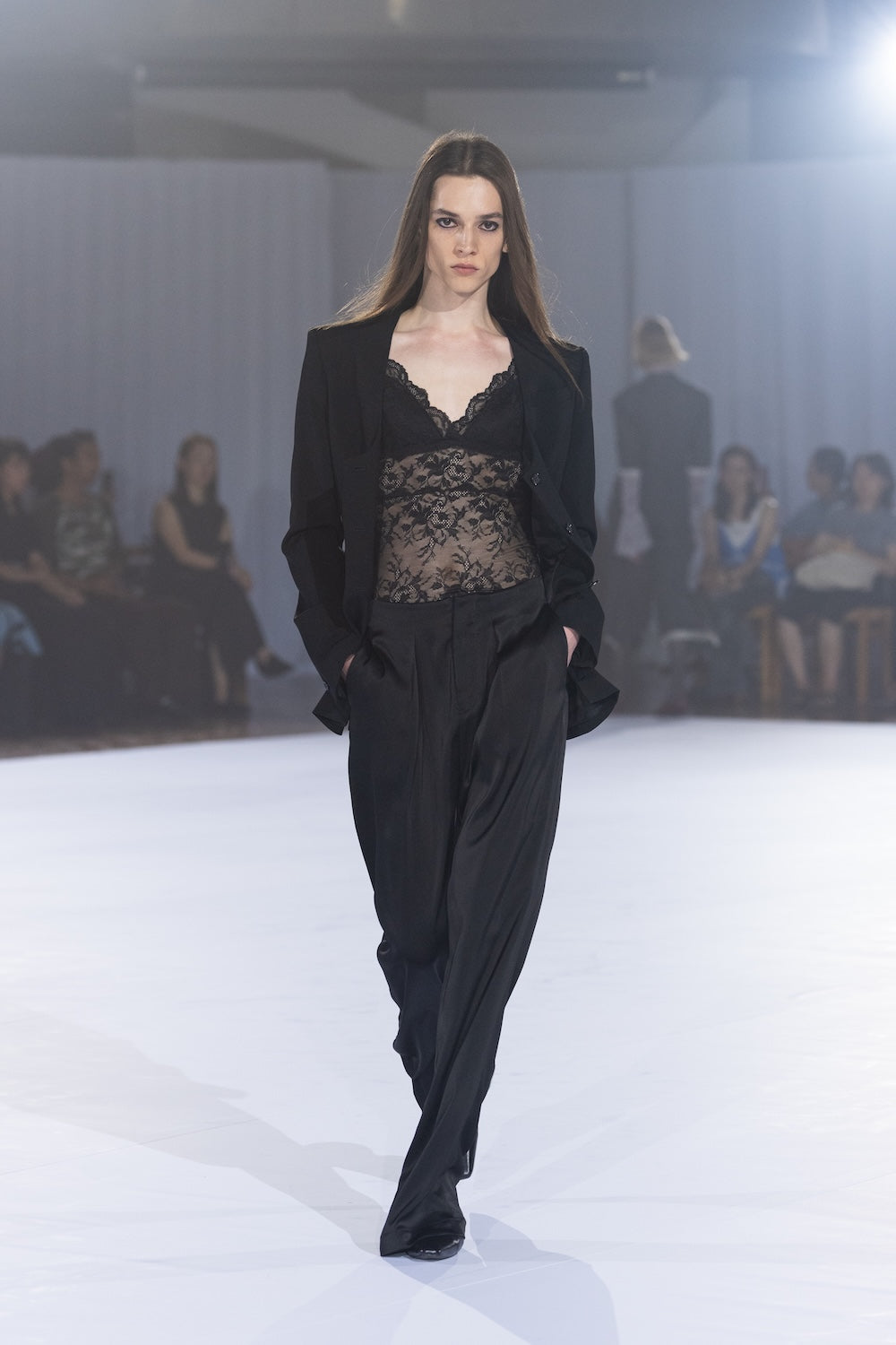 FINE WOOL COLLARLESS JACKET - FETICO