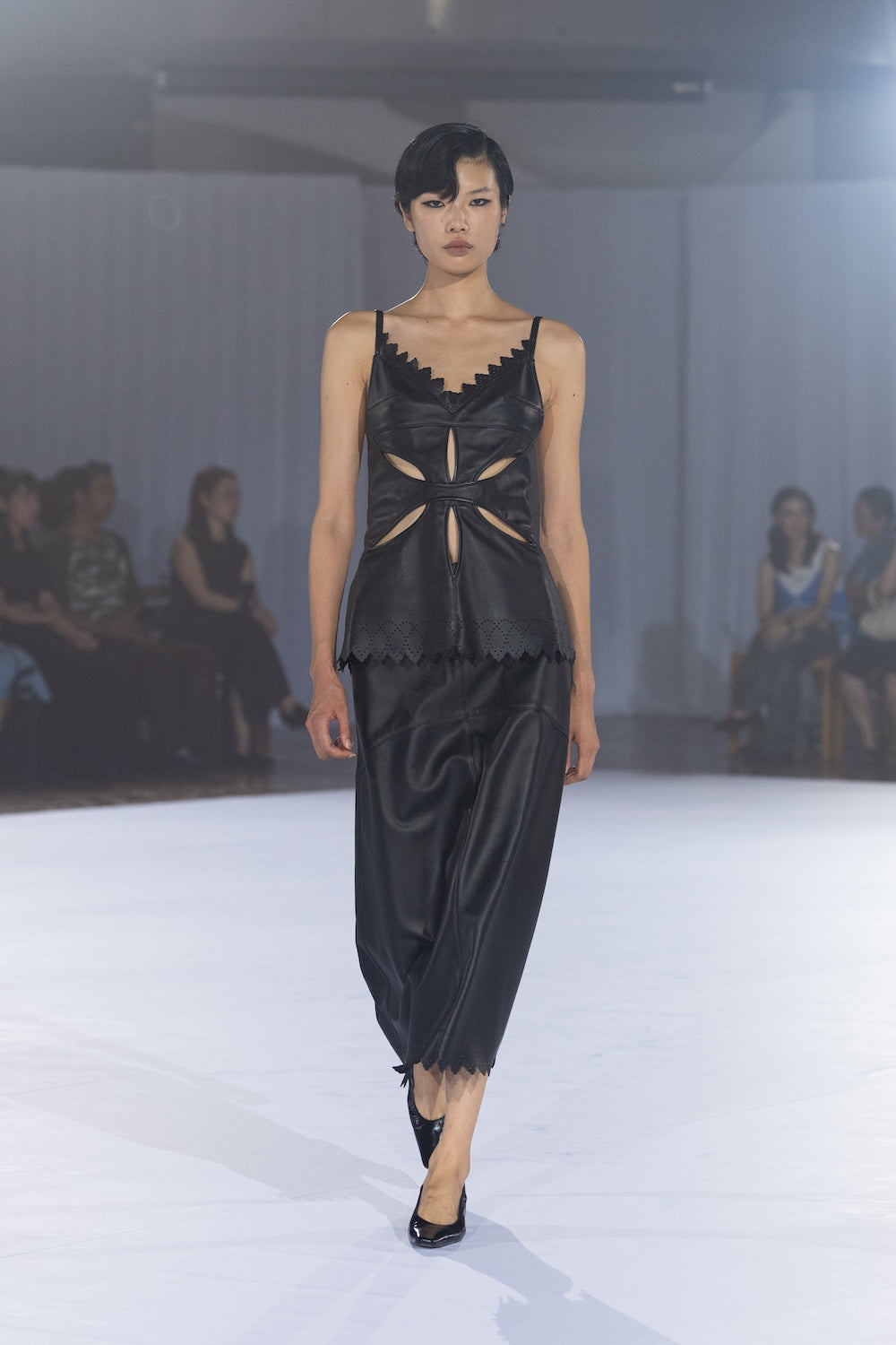 SCALLOPED LEATHER SKIRT - FETICO