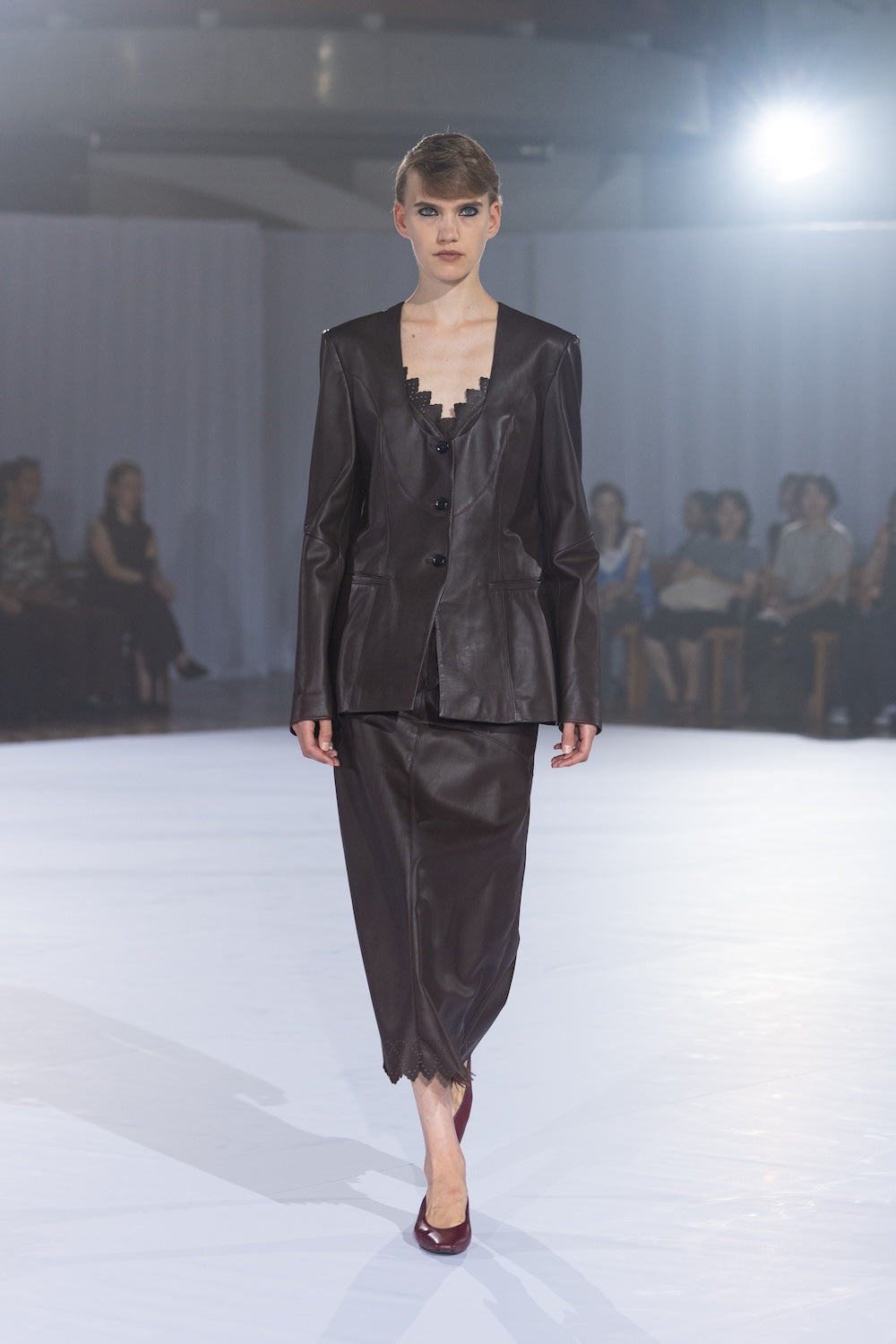 COLLARLESS LEATHER JACKET - FETICO
