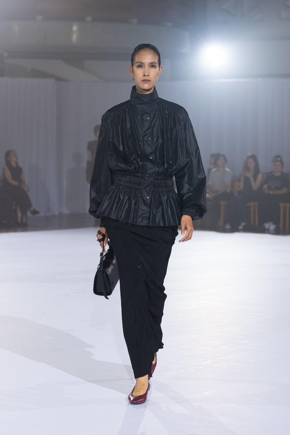 NYLON TAFFETA GATHERED BLOUSON - FETICO