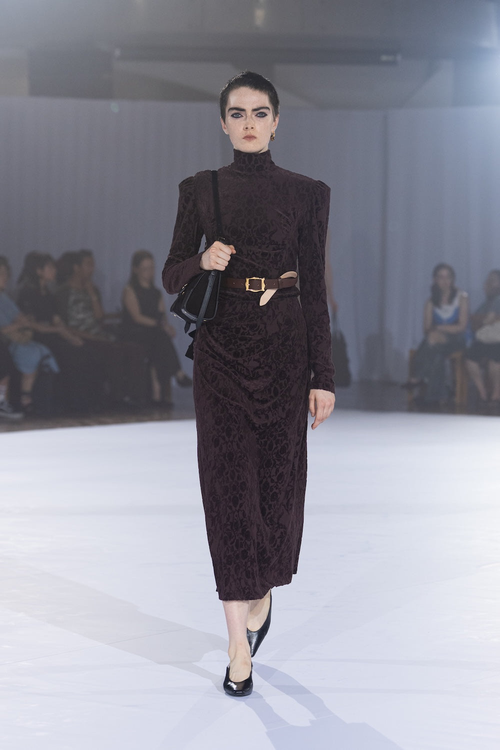 VELOUR JACQUARD DRAPED SKIRT - FETICO