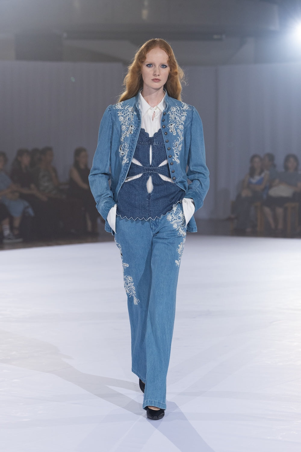 ARABESQUE EMBROIDERED DENIM JACKET - FETICO