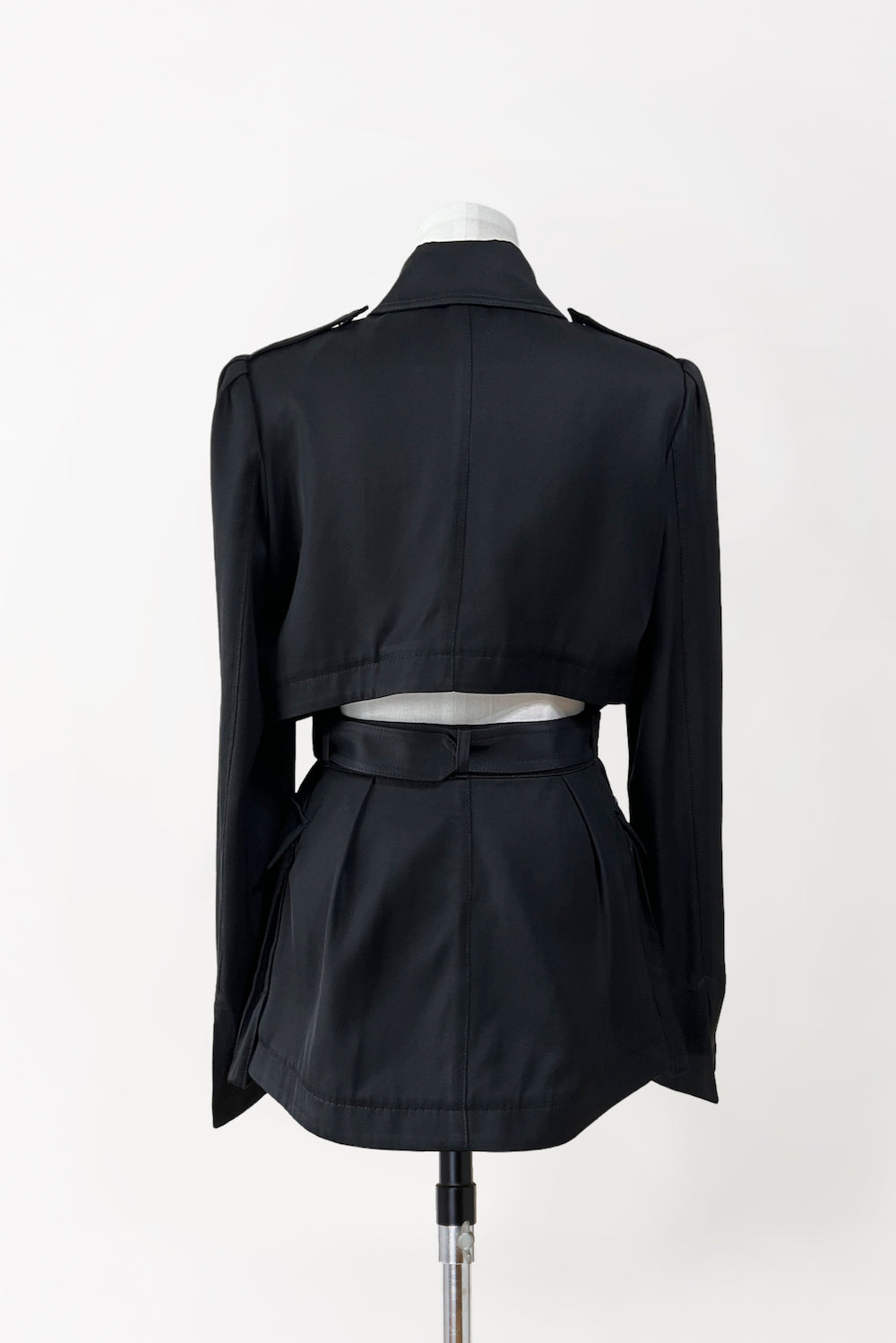 BELTED RAYON TWILL JACKET