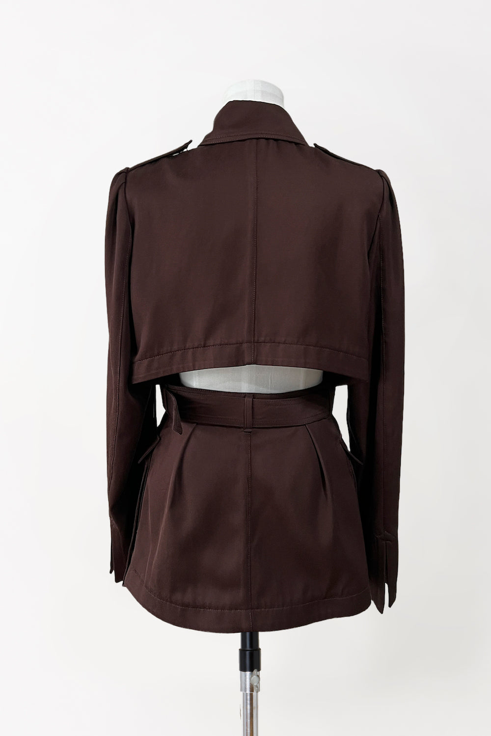 BELTED RAYON TWILL JACKET