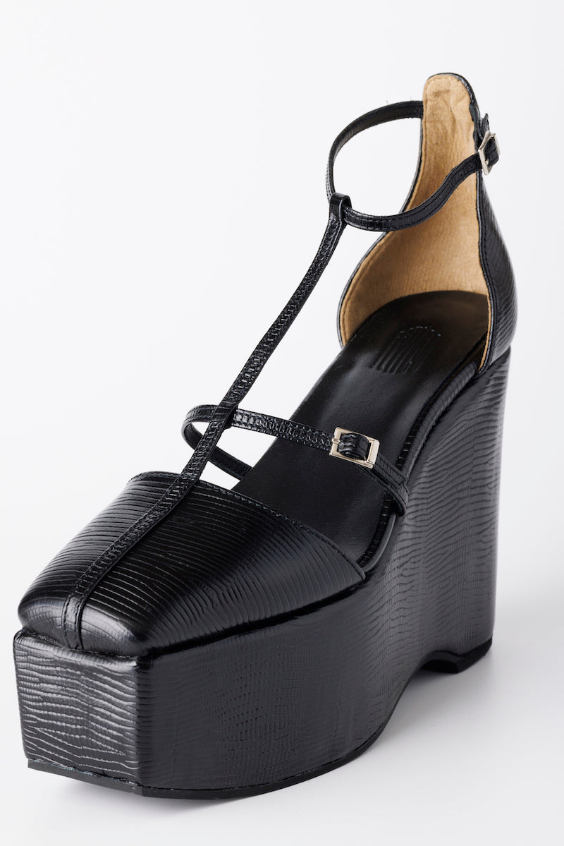 DOUBLE STRAP SQUARE PLATFORM PUMPS - FETICO