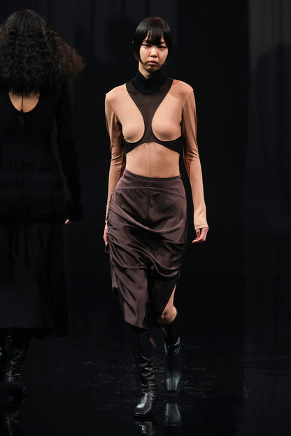 SATIN DRAPED SKIRT - FETICO