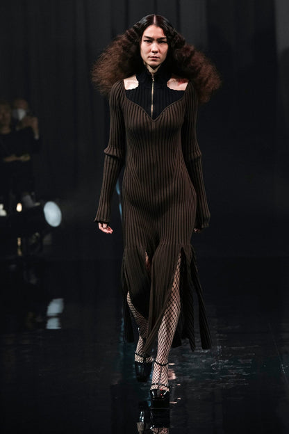 RIB KNIT SLIT TOP - FETICO