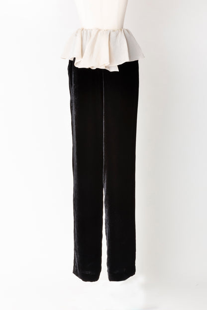 VELVET FRILLED TROUSERS - FETICO