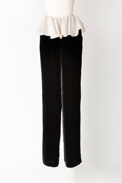 VELVET FRILLED TROUSERS - FETICO