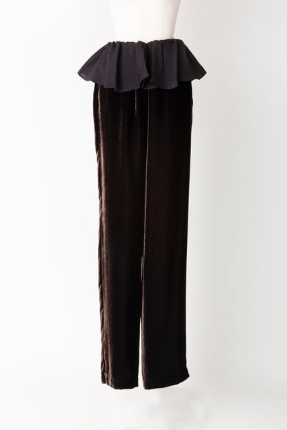 VELVET FRILLED TROUSERS - FETICO