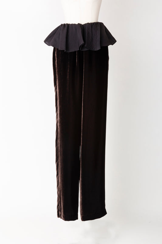 VELVET FRILLED TROUSERS - FETICO