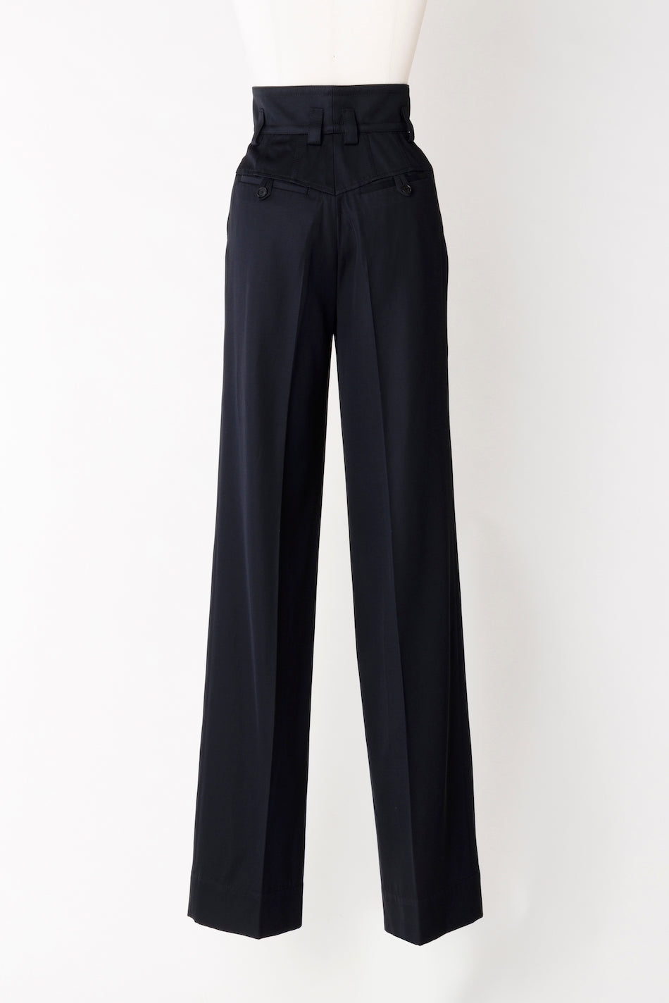HIGH-RISE RAYON TWILL TROUSERS - FETICO