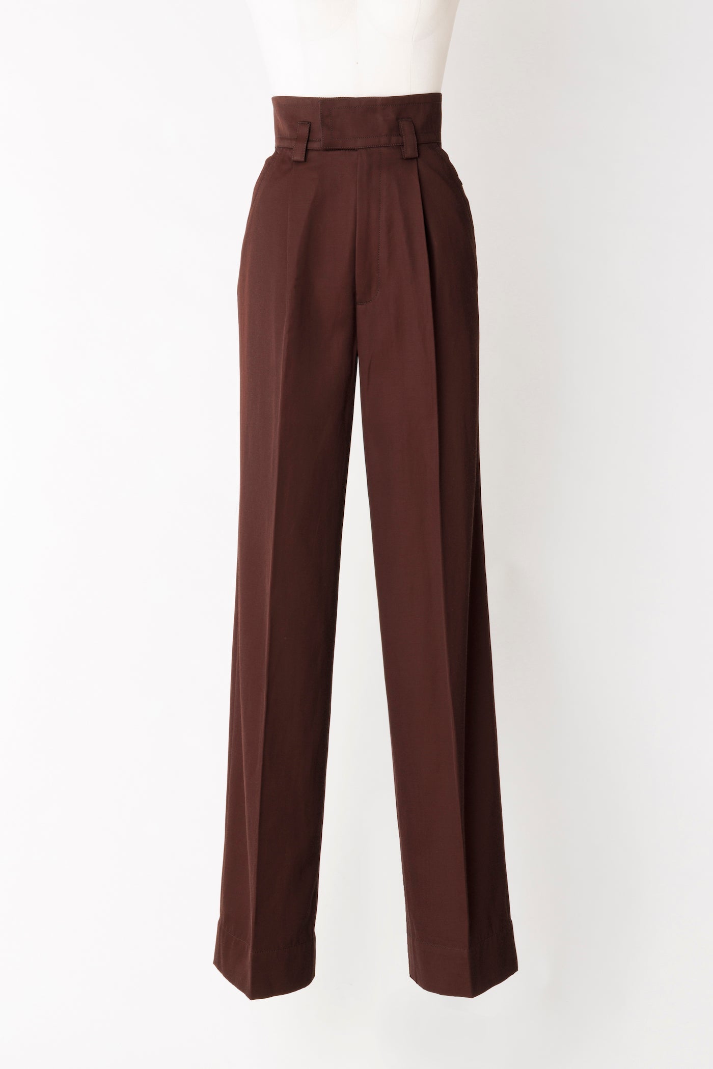 HIGH-RISE RAYON TWILL TROUSERS - FETICO