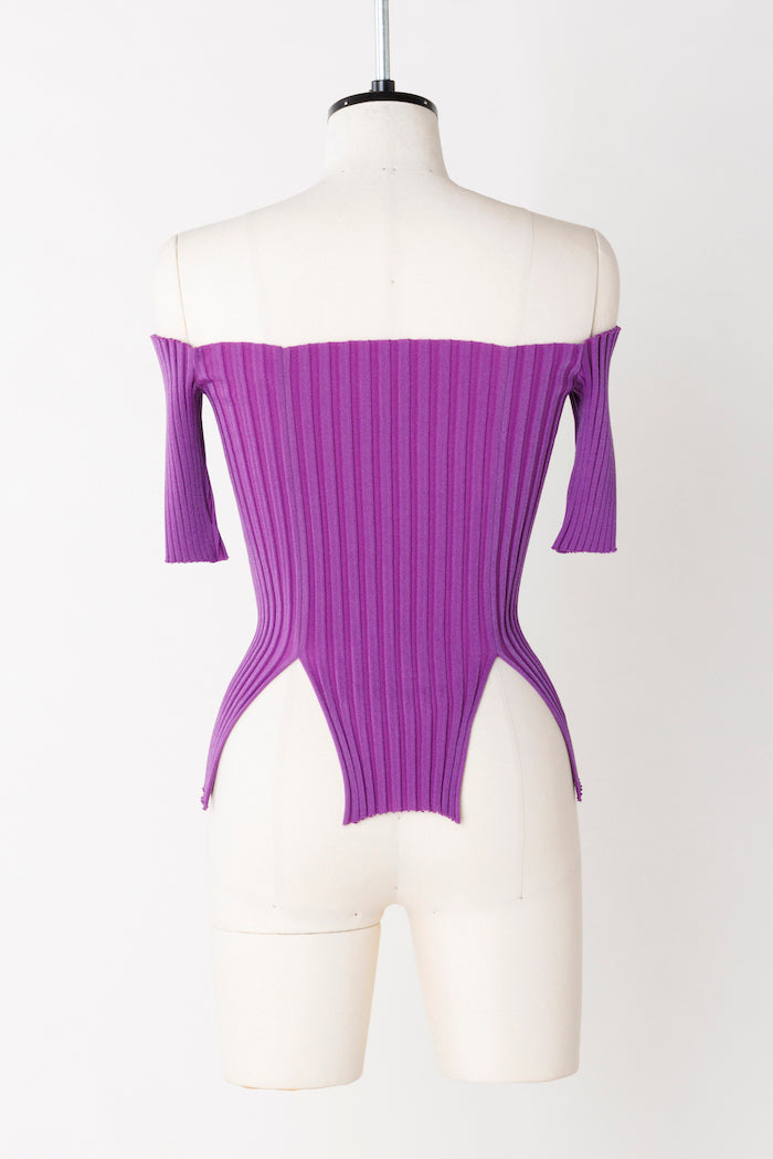 RIB KNIT SLIT TOP - FETICO