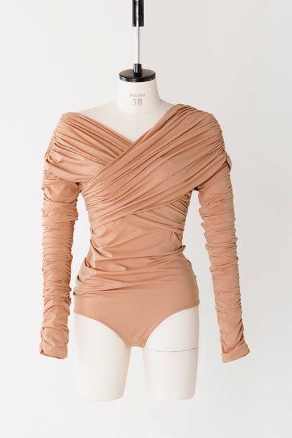 NYLON JERSEY GATHERED BODYSUIT - FETICO