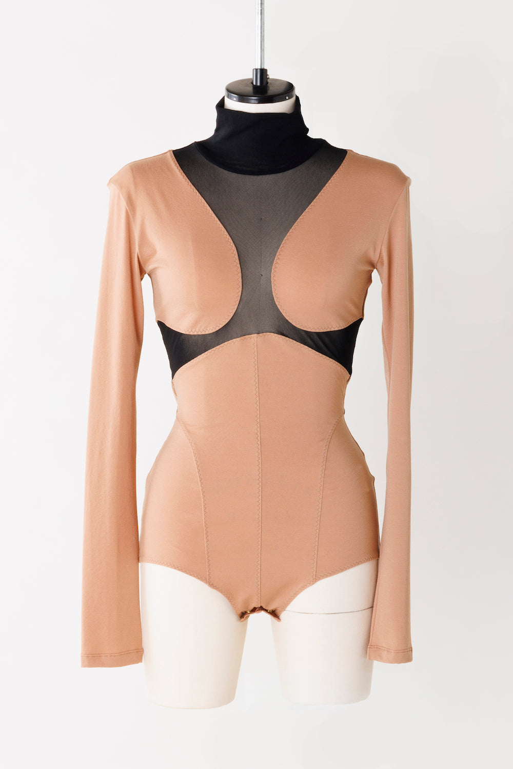 NYLON JERSEY TURTLENECK BODYSUIT