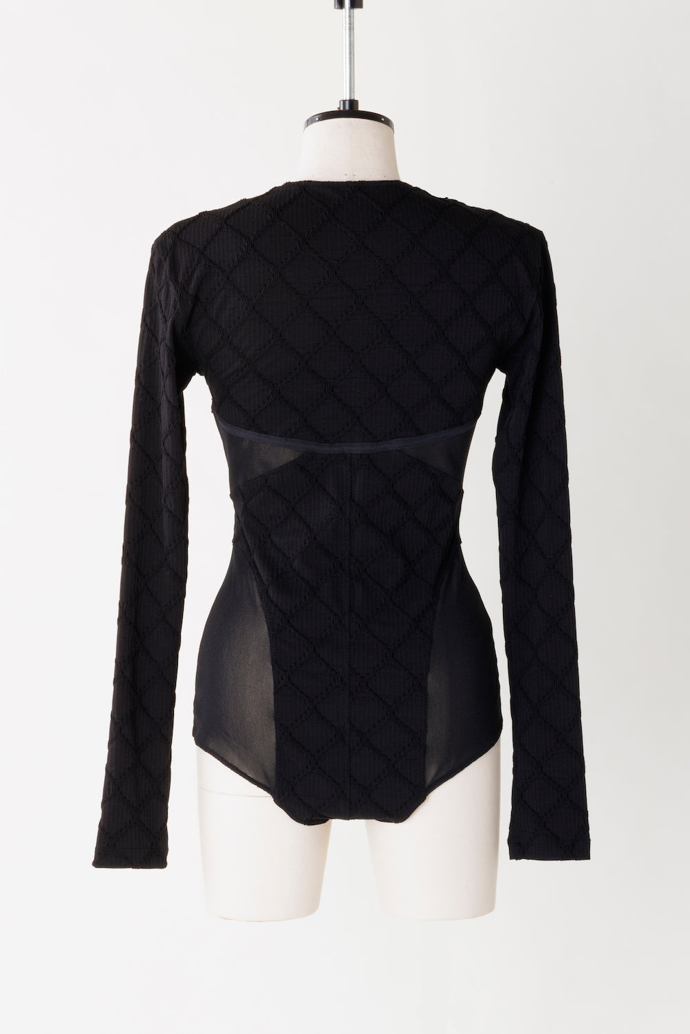 JACQUARD JERSEY PANELED BODYSUIT