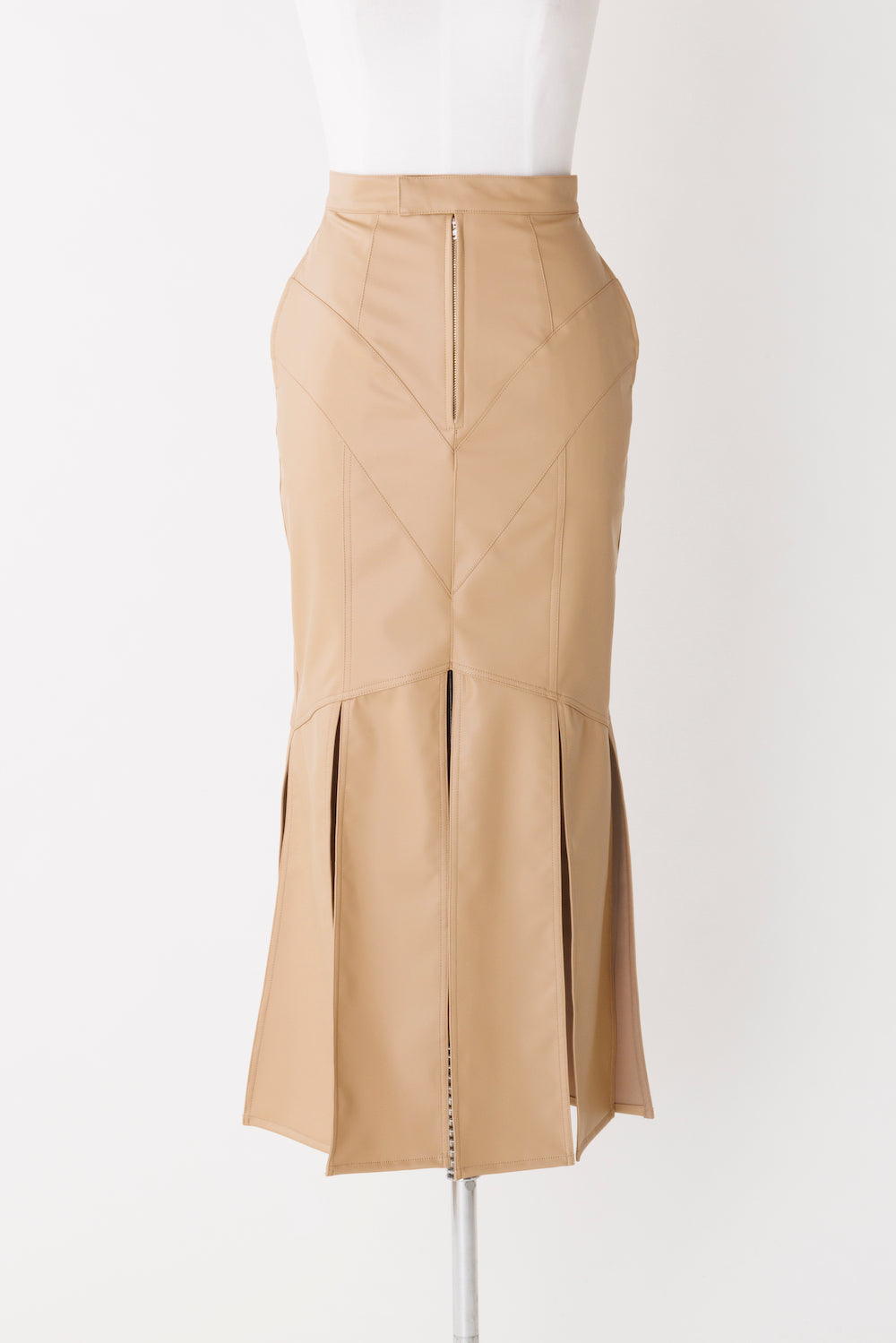 FAUX-LEATHER SLIT SKIRT - FETICO