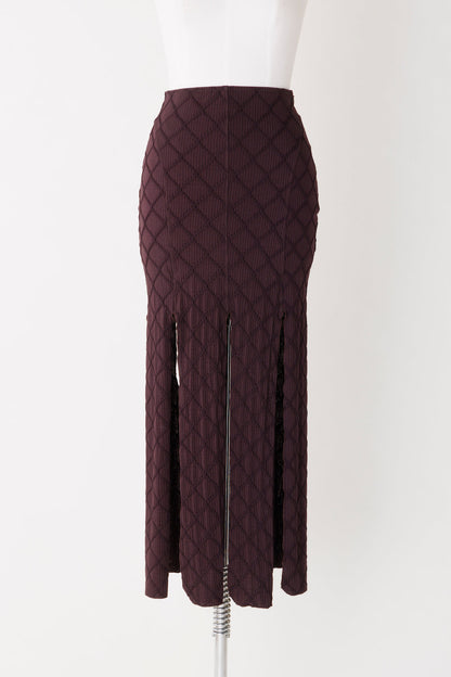 JACQUARD JERSEY SLIT SKIRT - FETICO