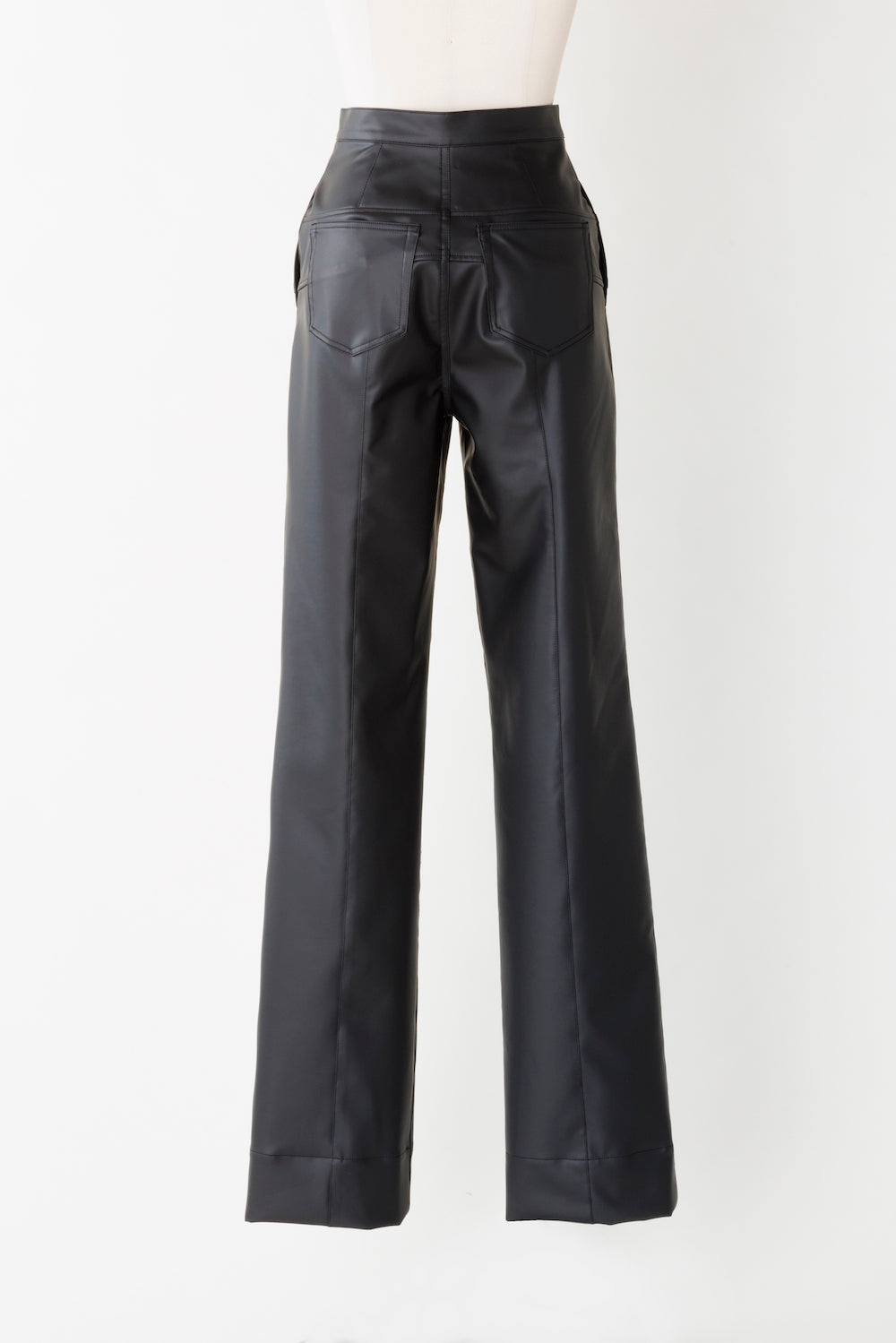 FAUX-LEATHER HIGH RISE TROUSERS – FETICO Official Online Shop