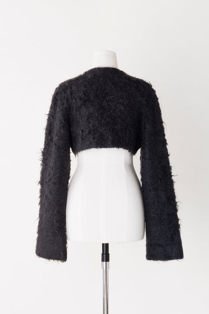 MOHAIR KNIT CROPPED CARDIGAN - FETICO