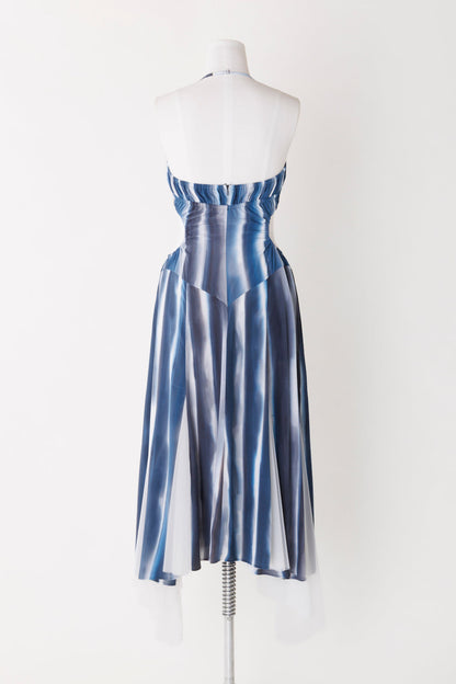 HAND PRINTED HALTER DRESS - FETICO