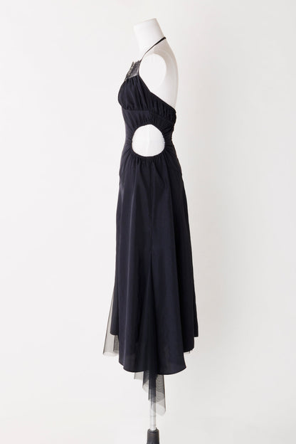 SATIN HALTER DRESS - FETICO