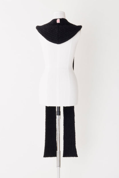 WOOL CASHMERE KNIT HOODED SCARF - FETICO