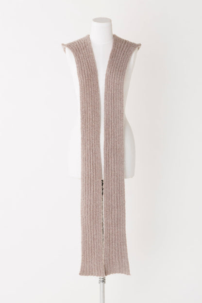 WOOL CASHMERE KNIT HOODED SCARF - FETICO