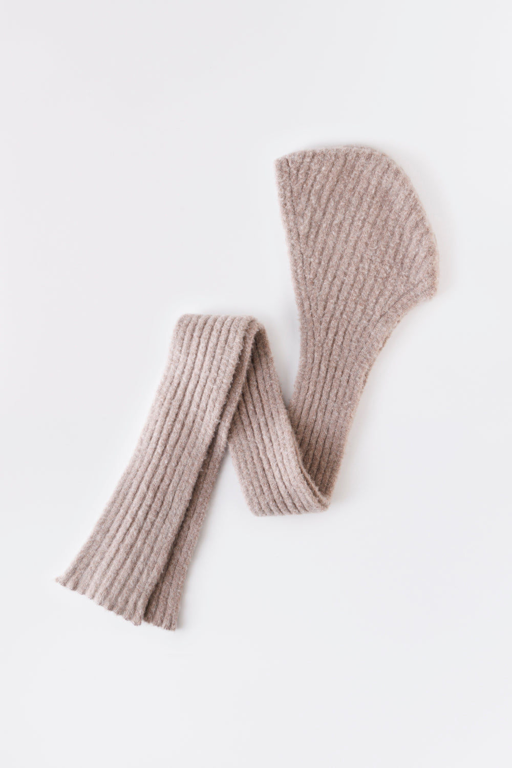WOOL CASHMERE KNIT HOODED SCARF - FETICO