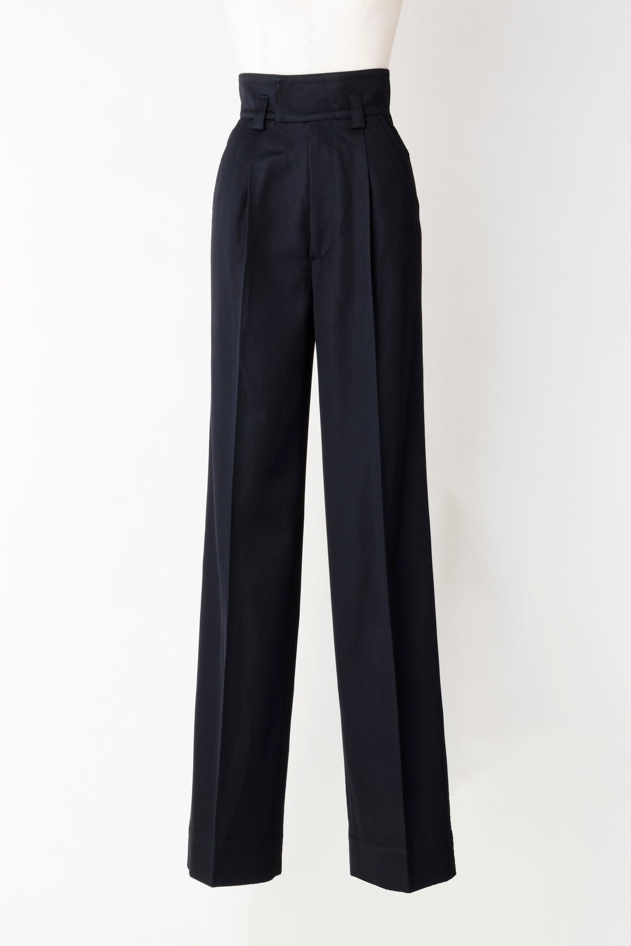 HIGH-RISE RAYON TWILL TROUSERS - FETICO